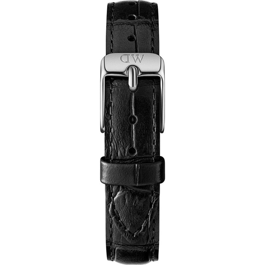 Daniel Wellington Classic Petite Reading White Dial Black Leather Strap Watch For Women - DW00100241