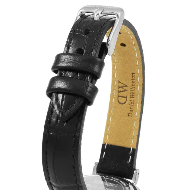 Daniel Wellington Classic Petite Reading White Dial Black Leather Strap Watch For Women - DW00100241