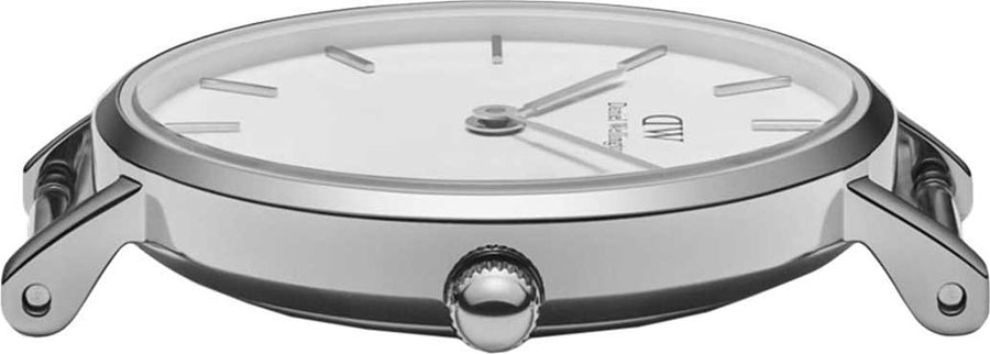 Daniel Wellington Classic Petite Reading White Dial Black Leather Strap Watch For Women - DW00100241
