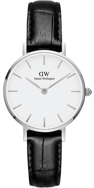 Daniel Wellington Classic Petite Reading White Dial Black Leather Strap Watch For Women - DW00100241