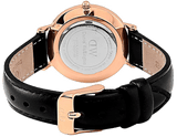 Daniel Wellington Classic Petite Sheffield Black Dial Black Leather Strap Watch For Women - DW00100224