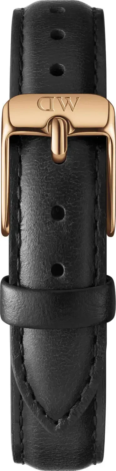 Daniel Wellington Classic Petite Sheffield White Dial Black Leather Strap Watch For Women - DW00100230