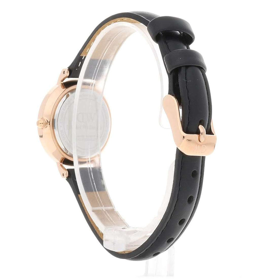 Daniel Wellington Classic Petite Sheffield White Dial Black Leather Strap Watch For Women - DW00100230