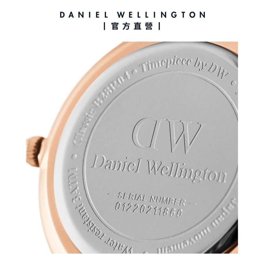 Daniel Wellington Classic Petite Sheffield White Dial Black Leather Strap Watch For Women - DW00100230