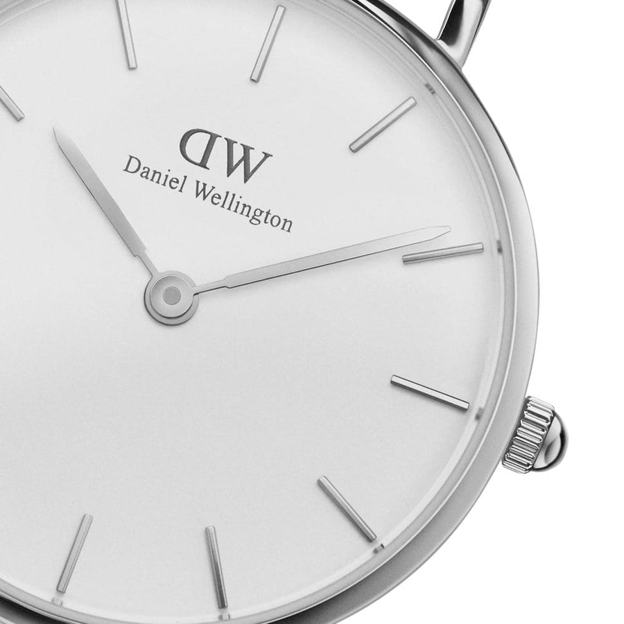 Daniel Wellington Classic Petite Sheffield White Dial Black Leather Strap Watch For Women - DW00100242
