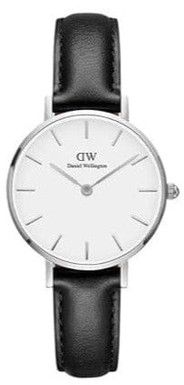 Daniel Wellington Classic Petite Sheffield White Dial Black Leather Strap Watch For Women - DW00100242
