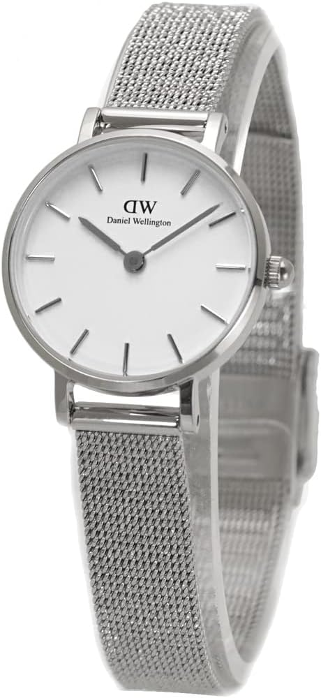 Daniel Wellington Classic Petite Sterling White Dial Silver Mesh Bracelet Watch for Women - DW00100442