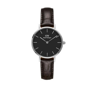 Daniel Wellington Classic Petite York Black Dial Brown Leather Strap Watch For Women - DW00100238