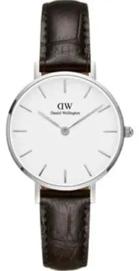 Daniel Wellington Classic Petite York White Dial Brown Leather Strap Watch For Women - DW00100244