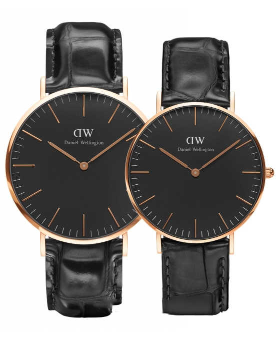Daniel Wellington Classic Reading Black Dial Black Leather Strap Watch For Men - DW00100129