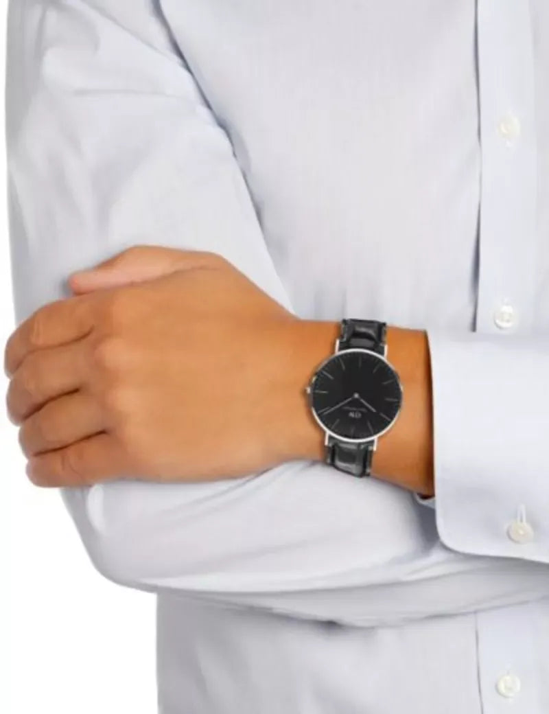 Daniel Wellington Classic Reading Black Dial Black Leather Strap Watch For Women - DW00100147