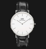 Daniel Wellington Classic Reading White Dial Black Leather Strap Watch For Men - DW00100028