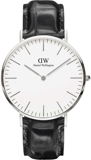 Daniel Wellington Classic Reading White Dial Black Leather Strap Watch For Men - DW00100028