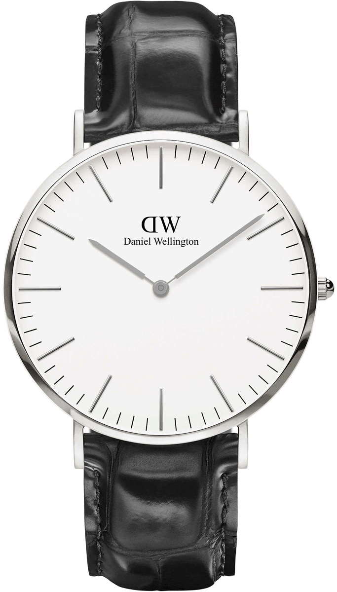 Daniel Wellington Classic Reading White Dial Black Leather Strap Watch For Men - DW00100028