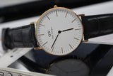 Daniel Wellington Classic Reading White Dial Black Leather Strap Watch For Women - DW00100041