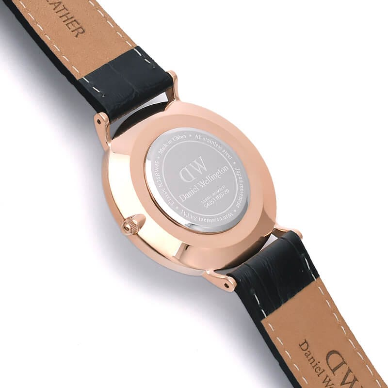 Daniel Wellington Classic Reading White Dial Black Leather Strap Watch For Women - DW00100041