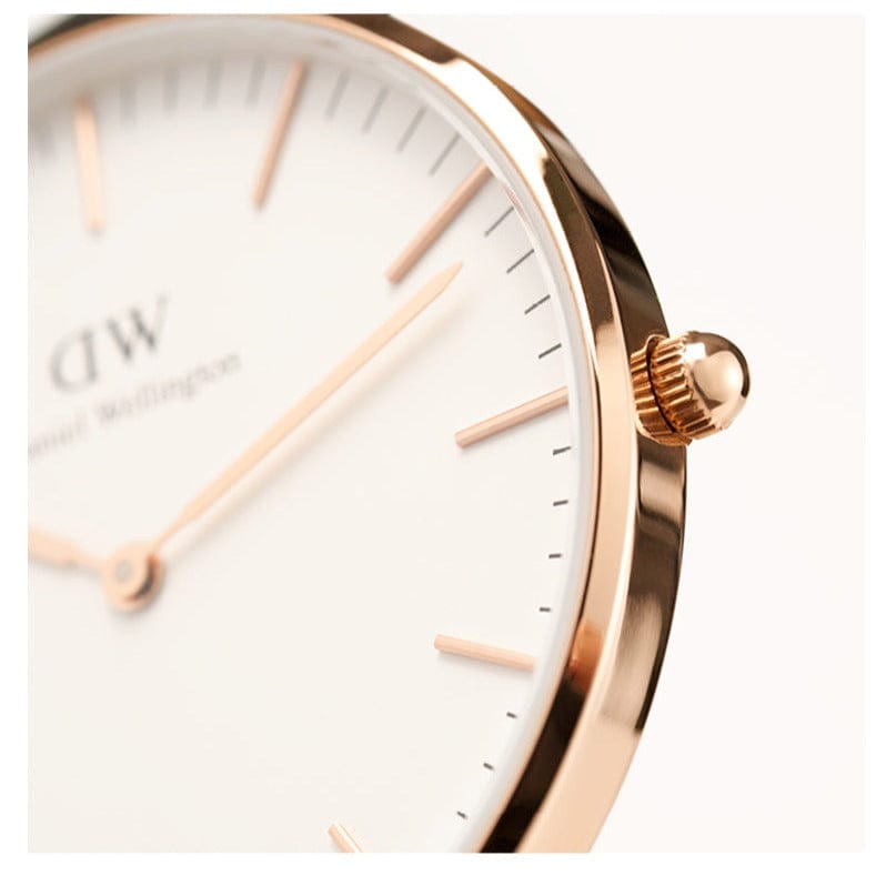 Daniel Wellington Classic Reading White Dial Black Leather Strap Watch For Women - DW00100041