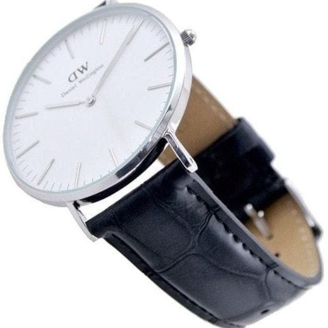 Daniel Wellington Classic Reading White Dial Black Leather Strap Watch For Women - DW00100058