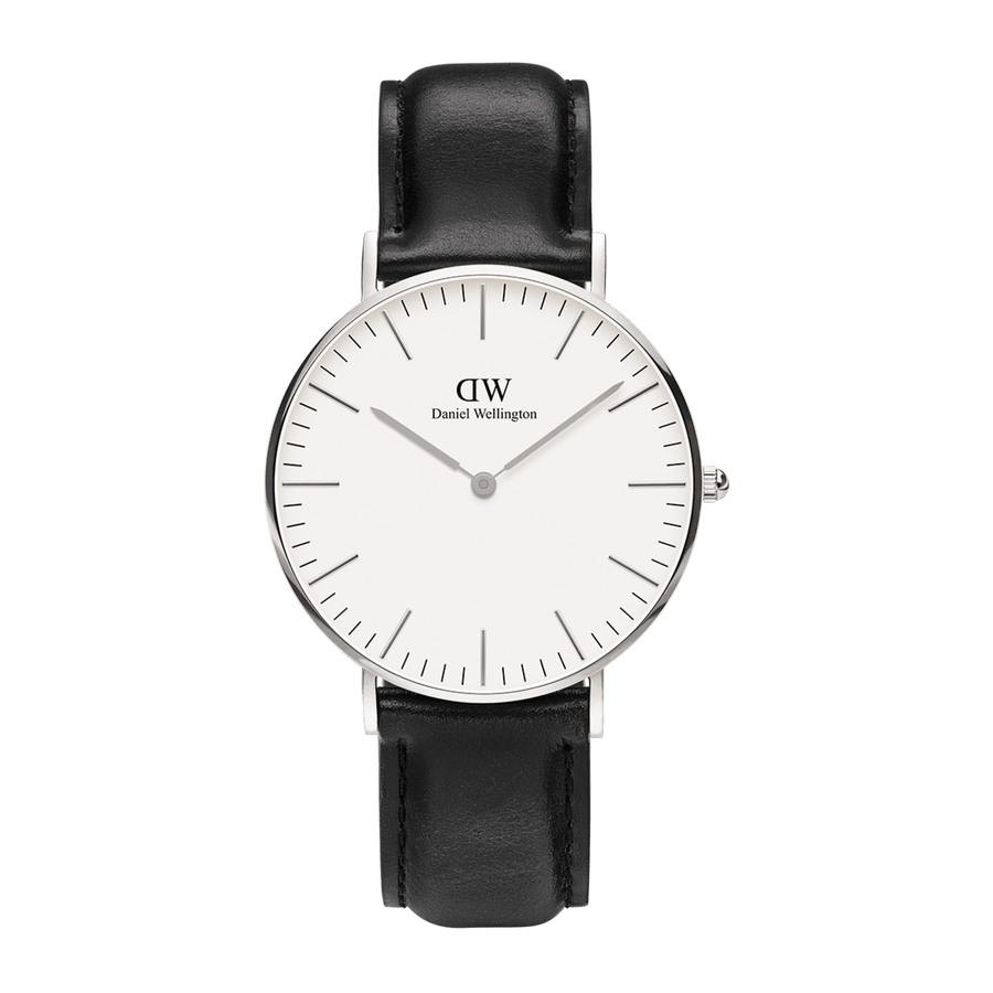 Daniel Wellington Classic Reading White Dial Black Leather Strap Watch For Women - DW00100058