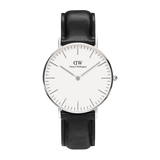 Daniel Wellington Classic Reading White Dial Black Leather Strap Watch For Women - DW00100058