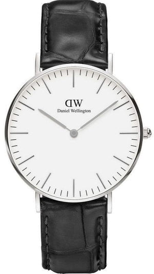 Daniel Wellington Classic Reading White Dial Black Leather Strap Watch For Women - DW00100058