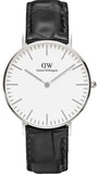 Daniel Wellington Classic Reading White Dial Black Leather Strap Watch For Women - DW00100058