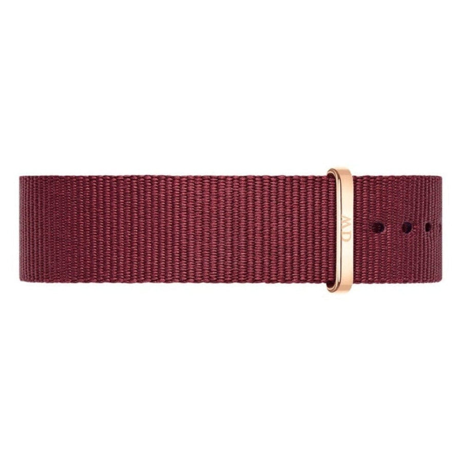 Daniel Wellington Classic Roselyn Black Dial Maroon Nylon Strap Watch For Women - DW00100273
