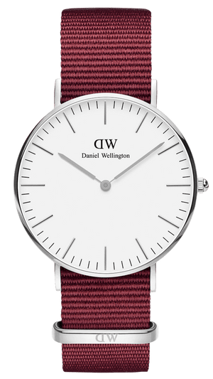 Daniel Wellington Classic Roselyn White Dial Red NATO Strap Watch For Women - DW00100268