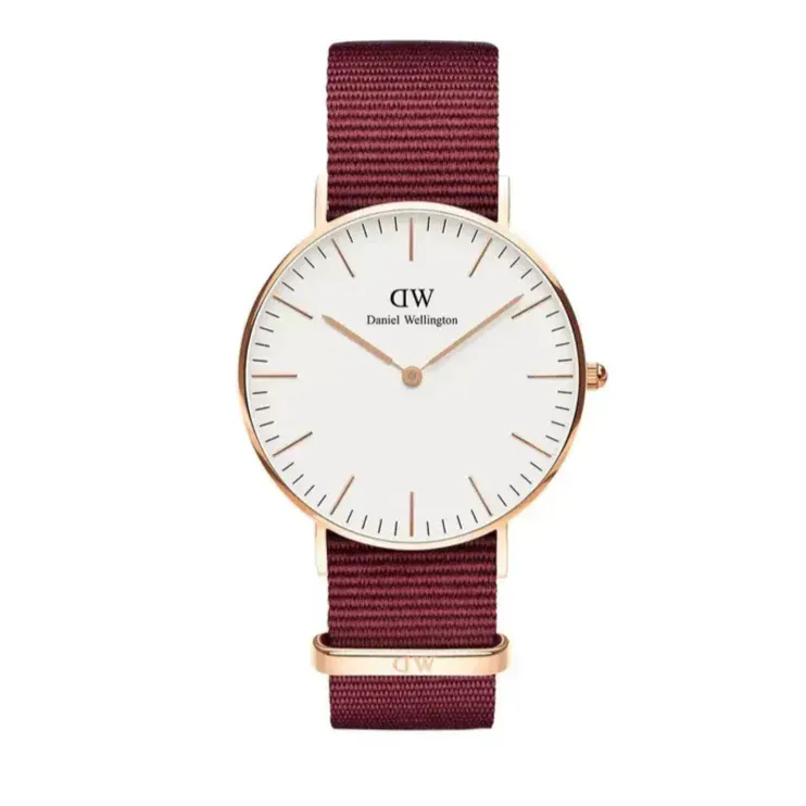Daniel Wellington Classic Roselyn White Dial Red NATO Strap Watch For Women - DW00100271