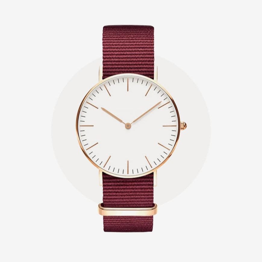Daniel Wellington Classic Roselyn White Dial Red NATO Strap Watch For Women - DW00100271