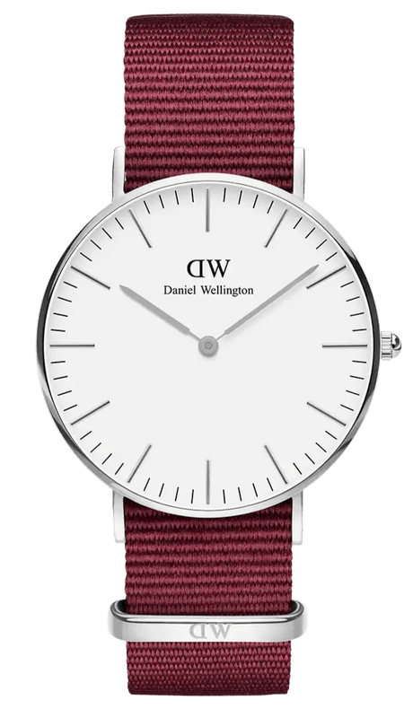 Daniel Wellington Classic Roselyn White Dial Red NATO Strap Watch For Women - DW00100272
