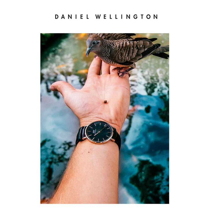 Daniel Wellington Classic Sheffield Black Dial Black Leather Strap Watch For Men - DW00100133