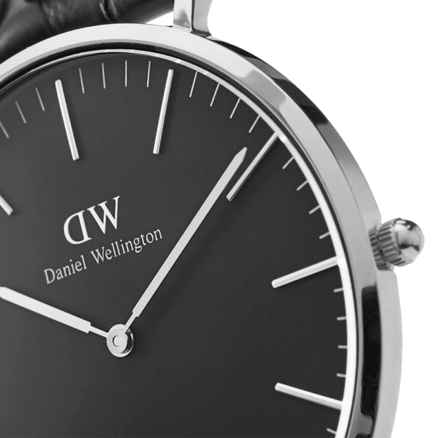 Daniel Wellington Classic Sheffield Black Dial Black Leather Strap Watch For Men - DW00100133