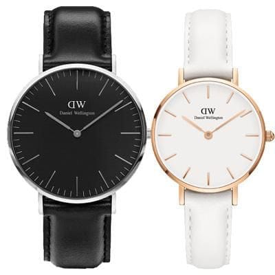 Daniel Wellington Classic Sheffield Black Dial Black Leather Strap Watch For Men - DW00100133