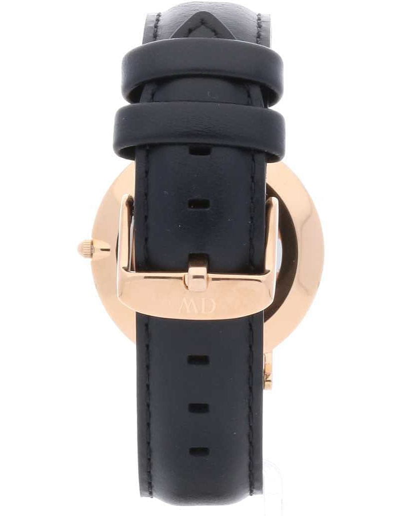 Daniel Wellington Classic Sheffield Black Dial Black Leather Strap Watch For Women - DW00100139
