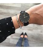 Daniel Wellington Classic Sheffield Black Dial Black Leather Strap Watch For Women - DW00100145