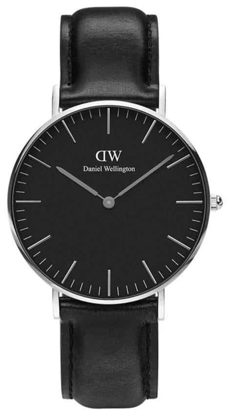 Daniel Wellington Classic Sheffield Black Dial Black Leather Strap Watch For Women - DW00100145