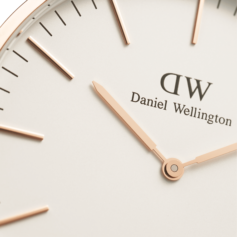 Daniel Wellington Classic Sheffield White Dial Black Leather Strap Watch For Men - DW00100007