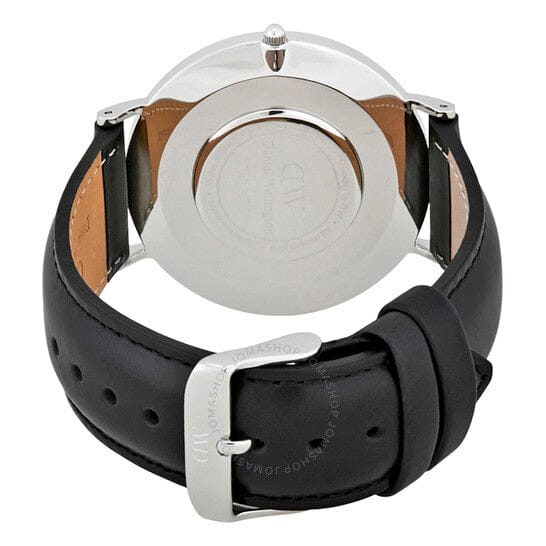 Daniel Wellington Classic Sheffield White Dial Black Leather Strap Watch For Men - DW00100020