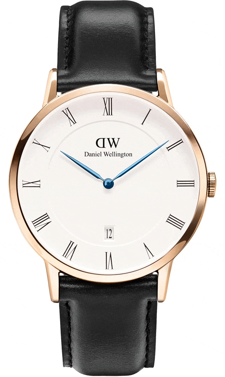 Daniel Wellington Classic Sheffield White Dial Black Leather Strap Watch For Men - DW00100084