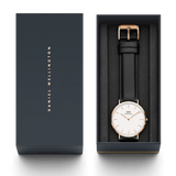 Daniel Wellington Classic Sheffield White Dial Black Leather Strap Watch For Men - DW00100084