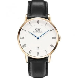 Daniel Wellington Classic Sheffield White Dial Black Leather Strap Watch For Men - DW00100084