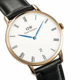 Daniel Wellington Classic Sheffield White Dial Black Leather Strap Watch For Men - DW00100084