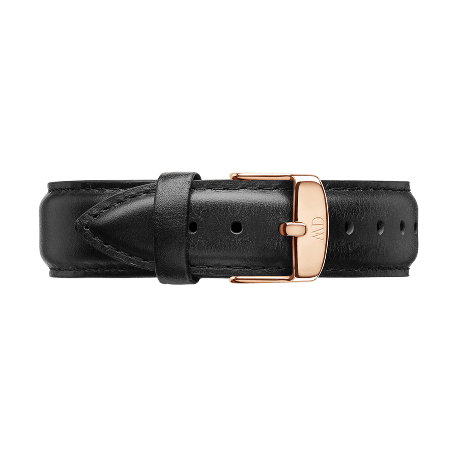 Daniel Wellington Classic Sheffield White Dial Black Leather Strap Watch for Women - DW00100036