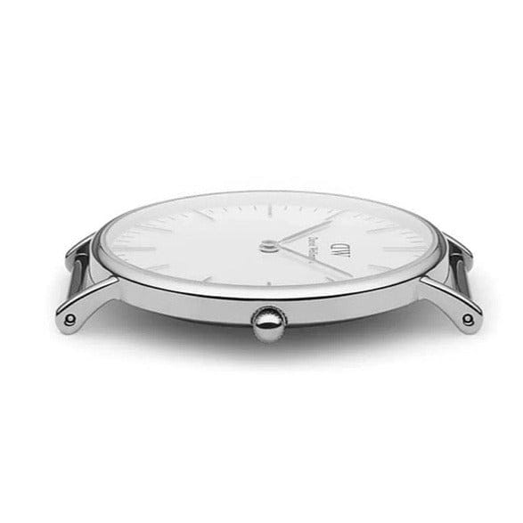 Daniel Wellington Classic Sheffield White Dial Black Leather Strap Watch For Women - DW00100053