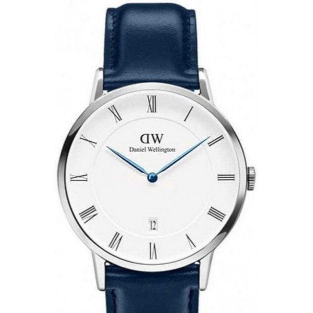Daniel Wellington Classic Sheffield White Dial Navy Blue Leather Strap Watch For Women - DW00100194