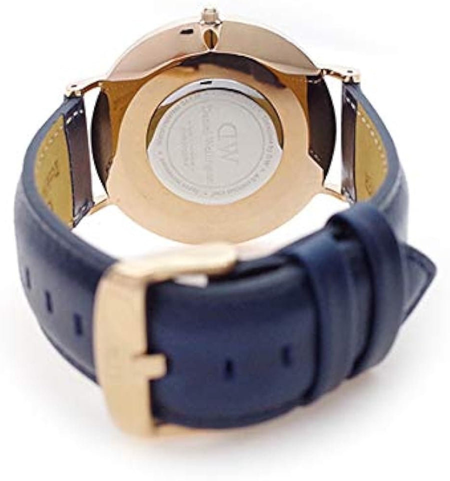 Daniel Wellington Classic Somerset White Dial Blue Leather Strap Watch For Women - DW00100123