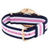 Daniel Wellington Classic South Hampton White Dial Two Tone Nylon Strap Watch For Women - DW00100034