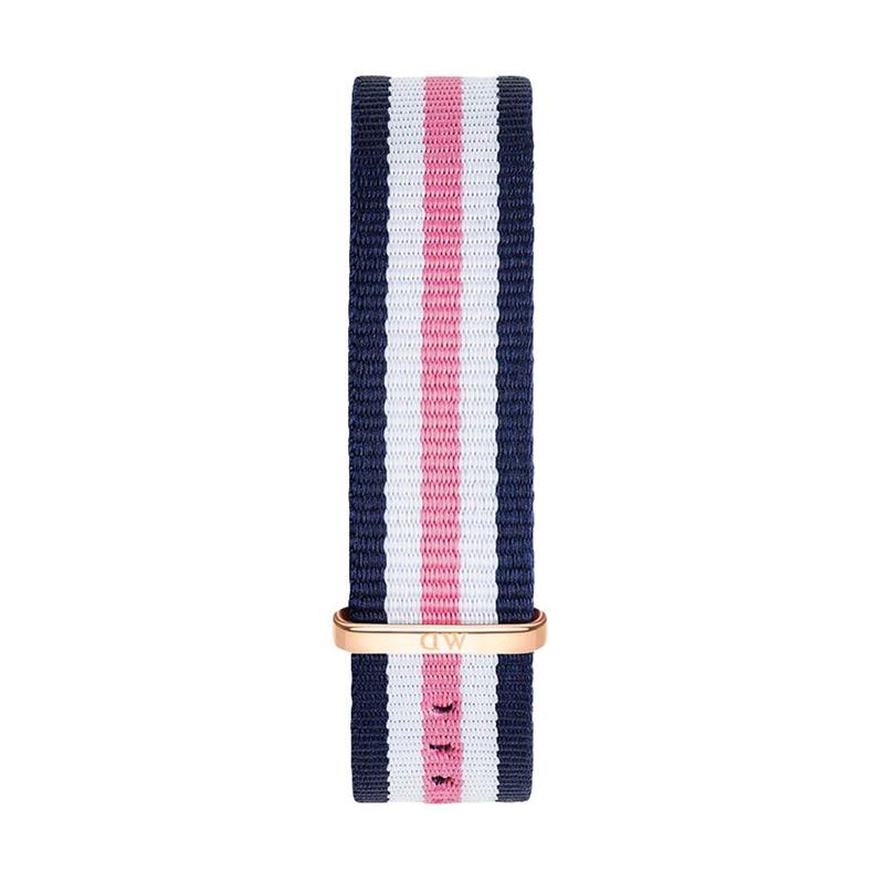 Daniel Wellington Classic South Hampton White Dial Two Tone Nylon Strap Watch For Women - DW00100034