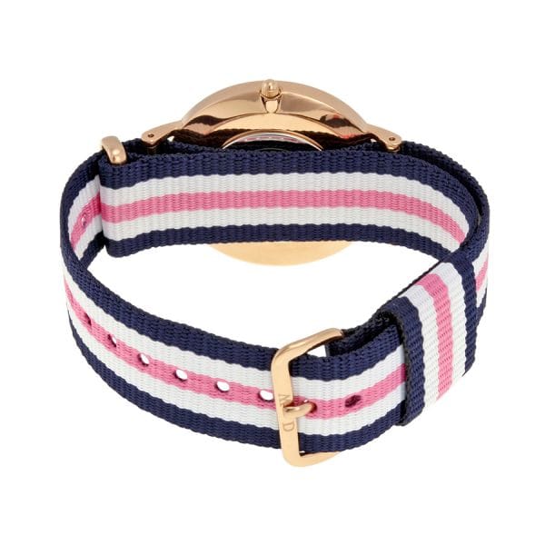 Daniel Wellington Classic South Hampton White Dial Two Tone Nylon Strap Watch For Women - DW00100034